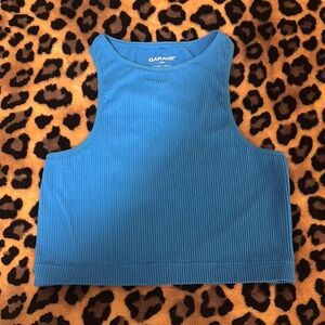 Garage Blue Sleeveless Ribbed Tank Top Size Small